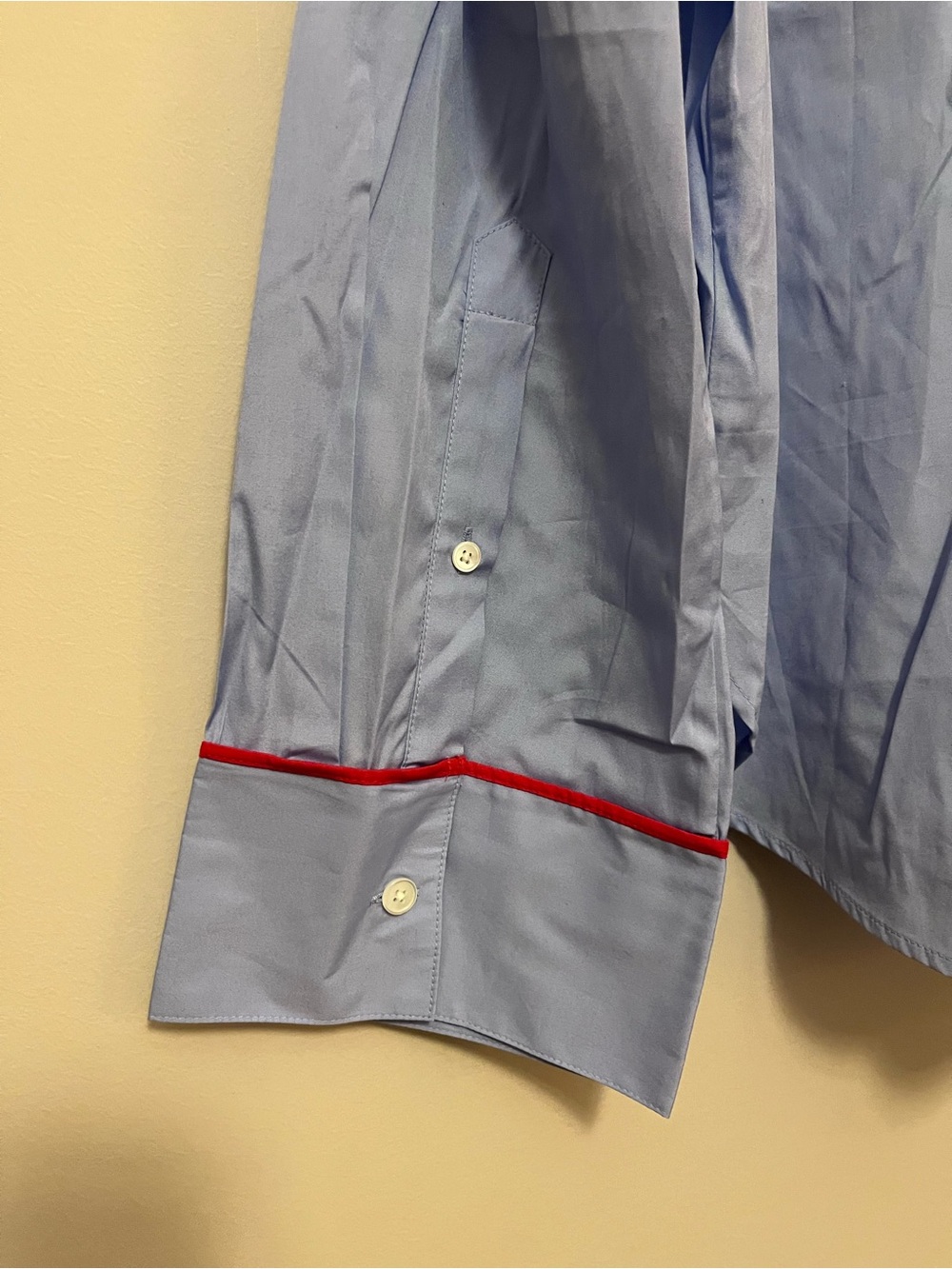 Madewell Light Blue Long-Sleeve Shirt with Red Piping - Picture 8 of 9